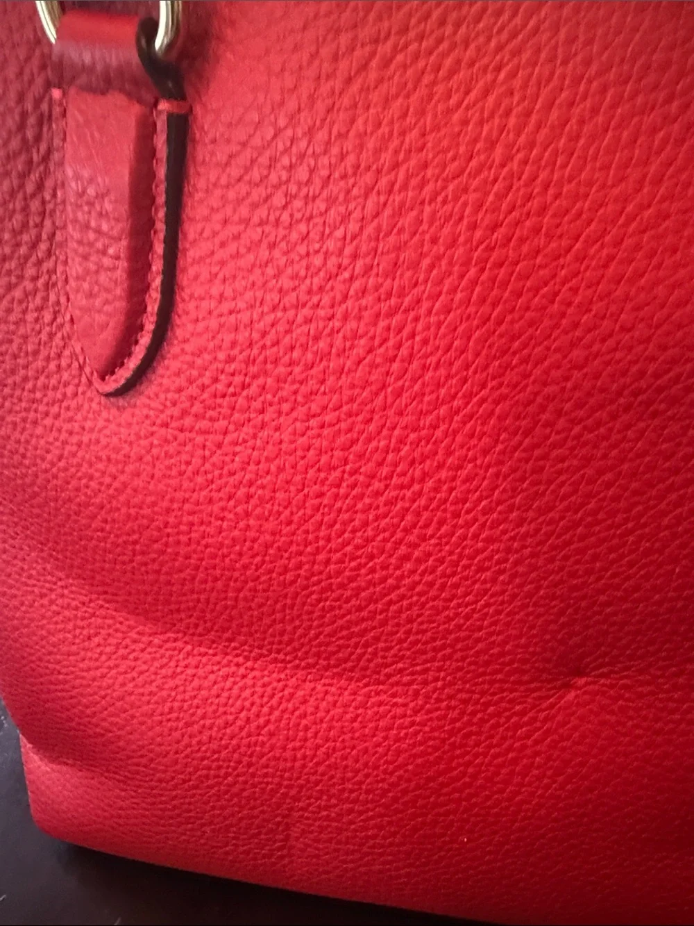 NWT Coach Pebbled Leather Mini Satchel in Bright Red with Gold Hardware